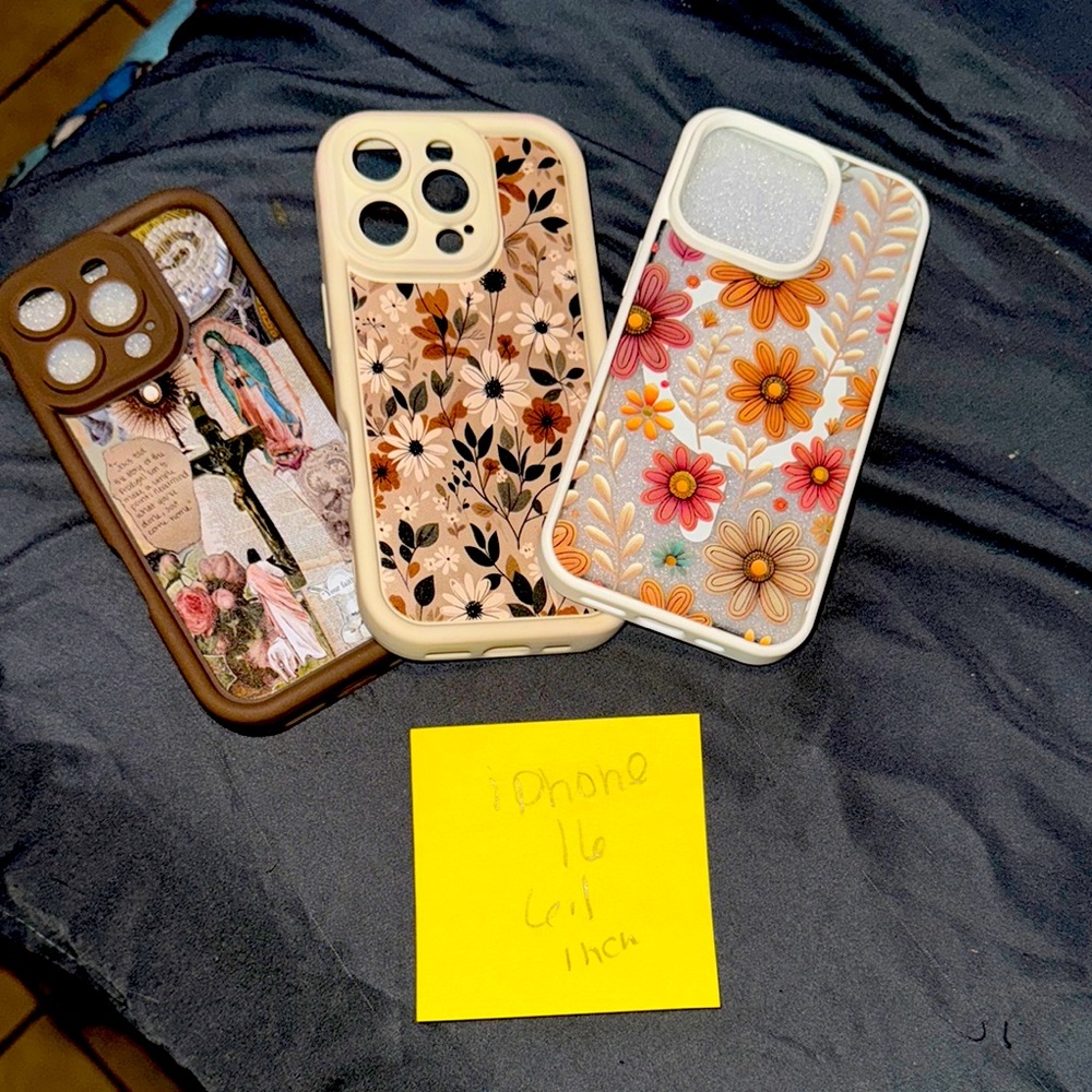 Floral and Artistic iPhone 16 Cases - Brown, Cream, and White
